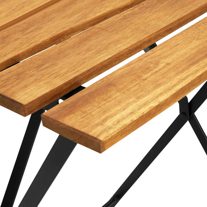Mesa Bistró De Terraza Madera Maciza De Acacia 55X54X71 Cm
