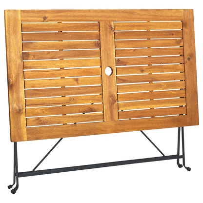 Mesa Plegable De Jardín De Madera Maciza De Acacia