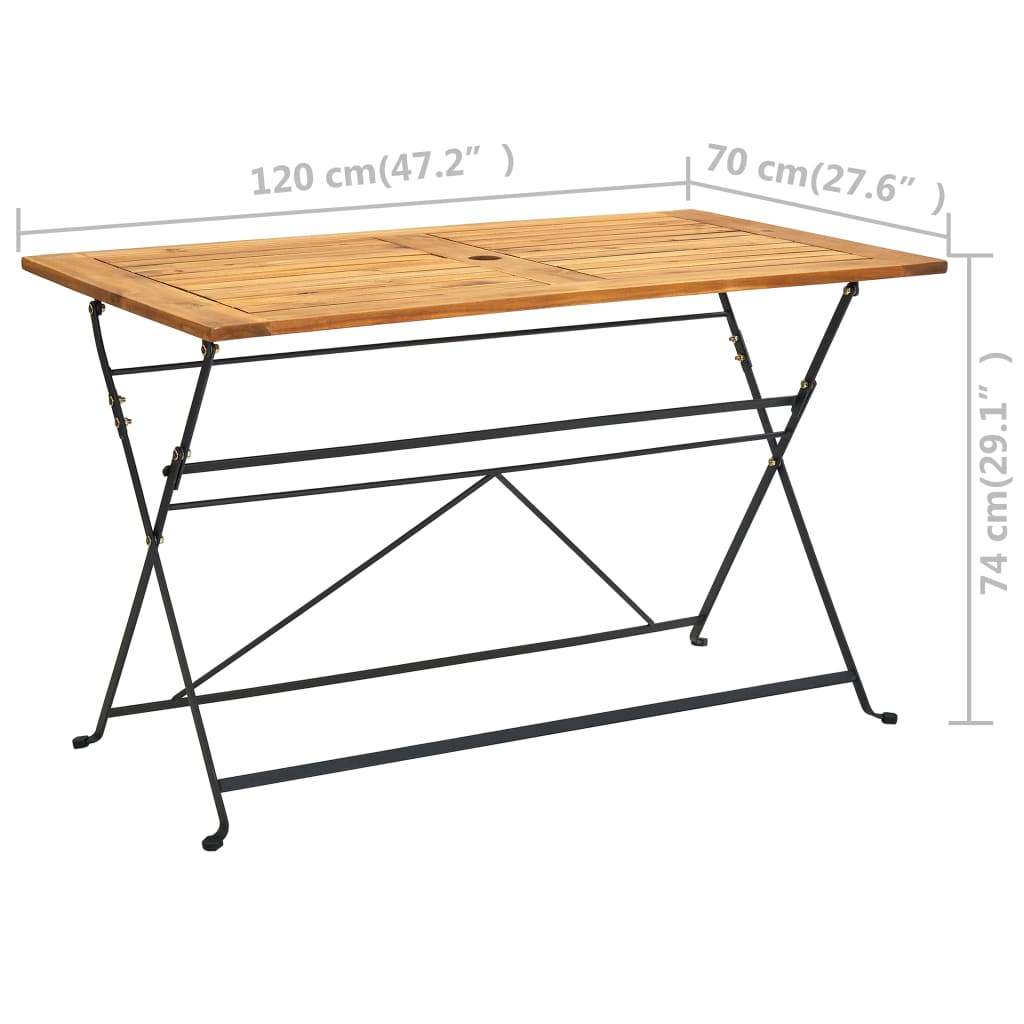 Mesa Plegable De Jardín De Madera Maciza De Acacia