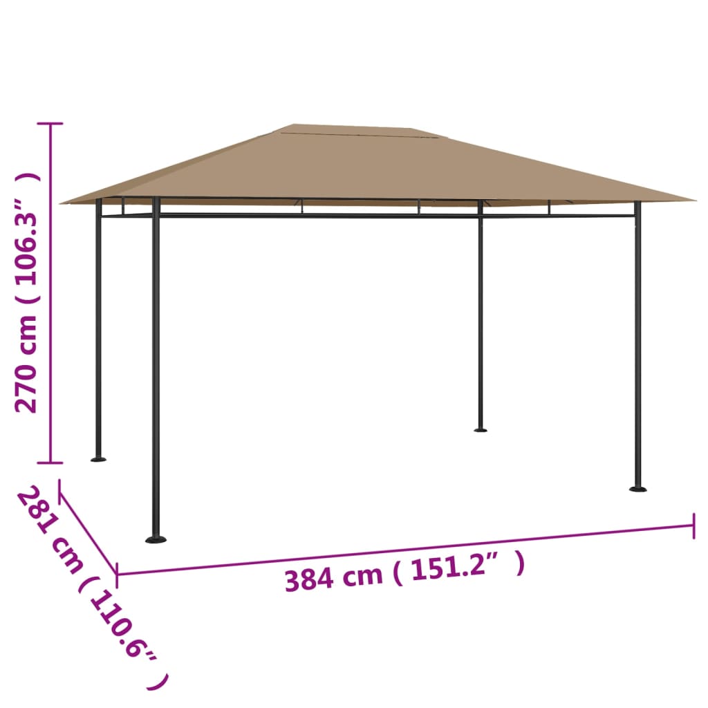 Cenador Gris 384X281X270 Cm 180 G/M²