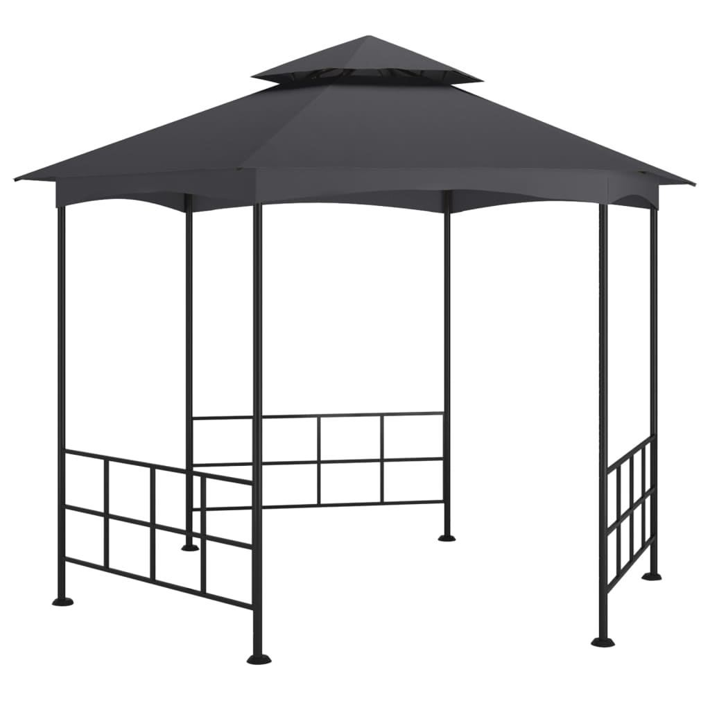 Cenador Con Paredes Laterales Gris 3,1X2,7 M