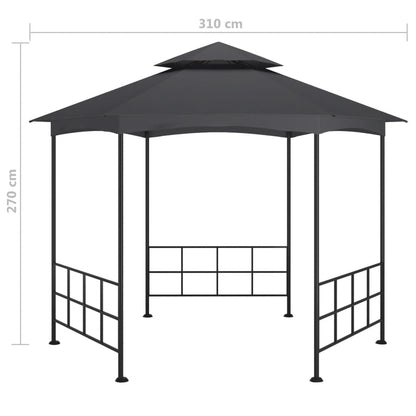 Cenador Con Paredes Laterales Gris 3,1X2,7 M