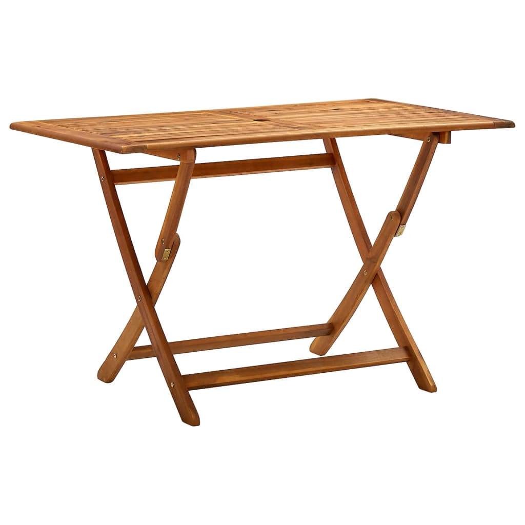 Mesa De Jardín Plegable Madera Maciza De Acacia