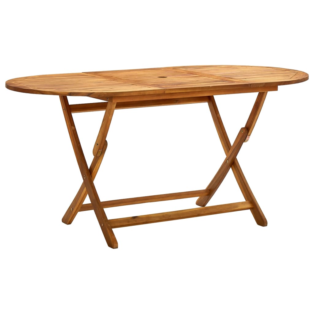 Mesa De Jardín Plegable Madera Maciza De Acacia