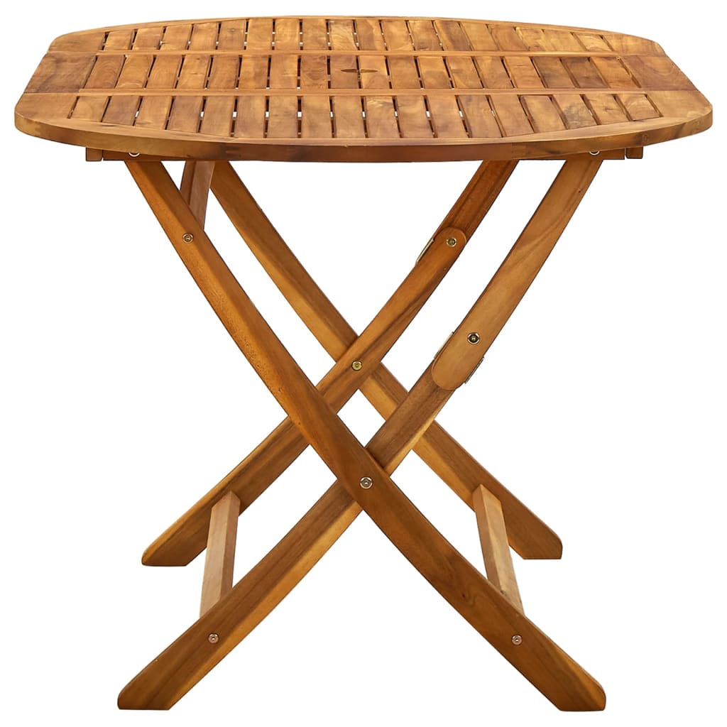 Mesa De Jardín Plegable Madera Maciza De Acacia