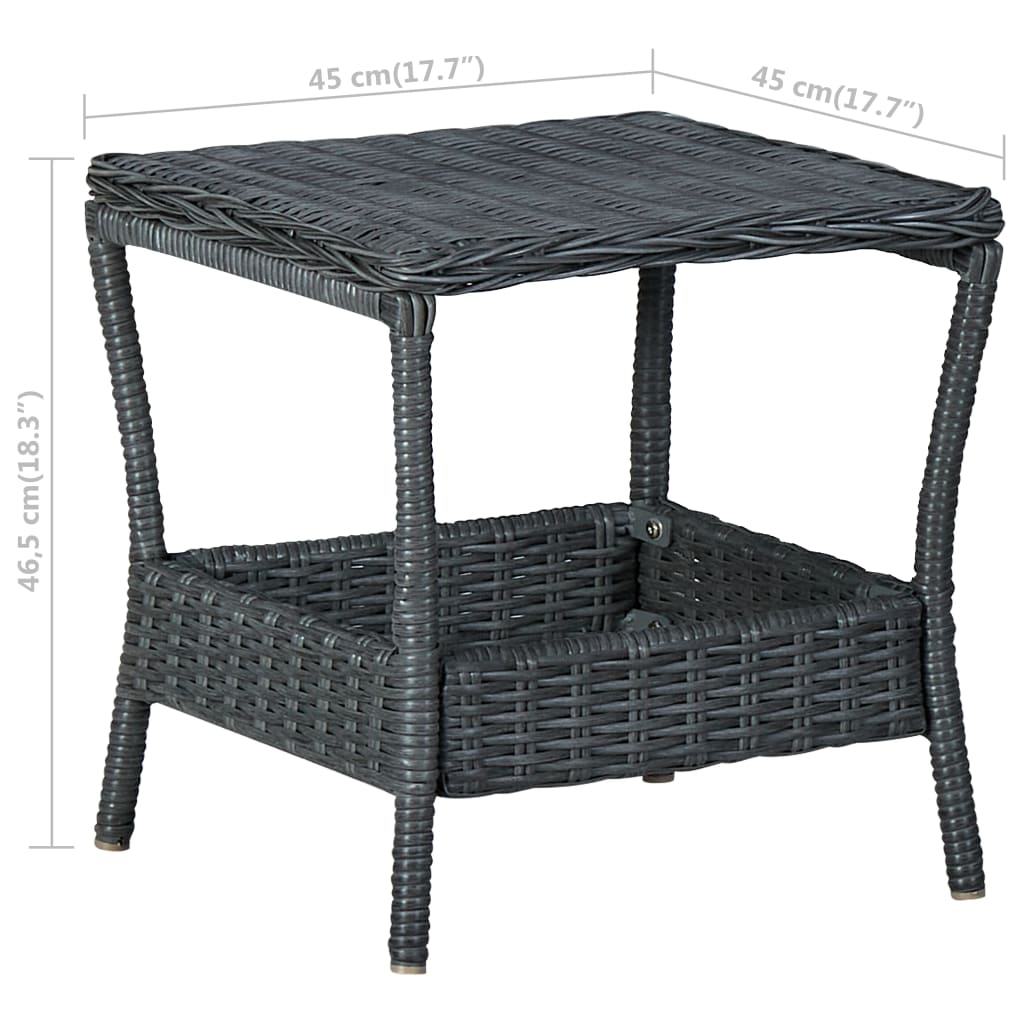 Mesa De Jardín Ratán Sintético 45X45X46,5 Cm