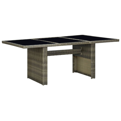 Mesa De Jardín Ratán Sintético Madera Maciza Acacia Gris Oscuro