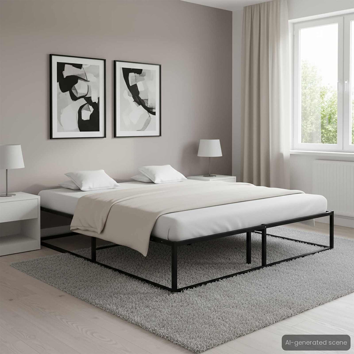 Estructura De Cama Sin Colchón De Metal