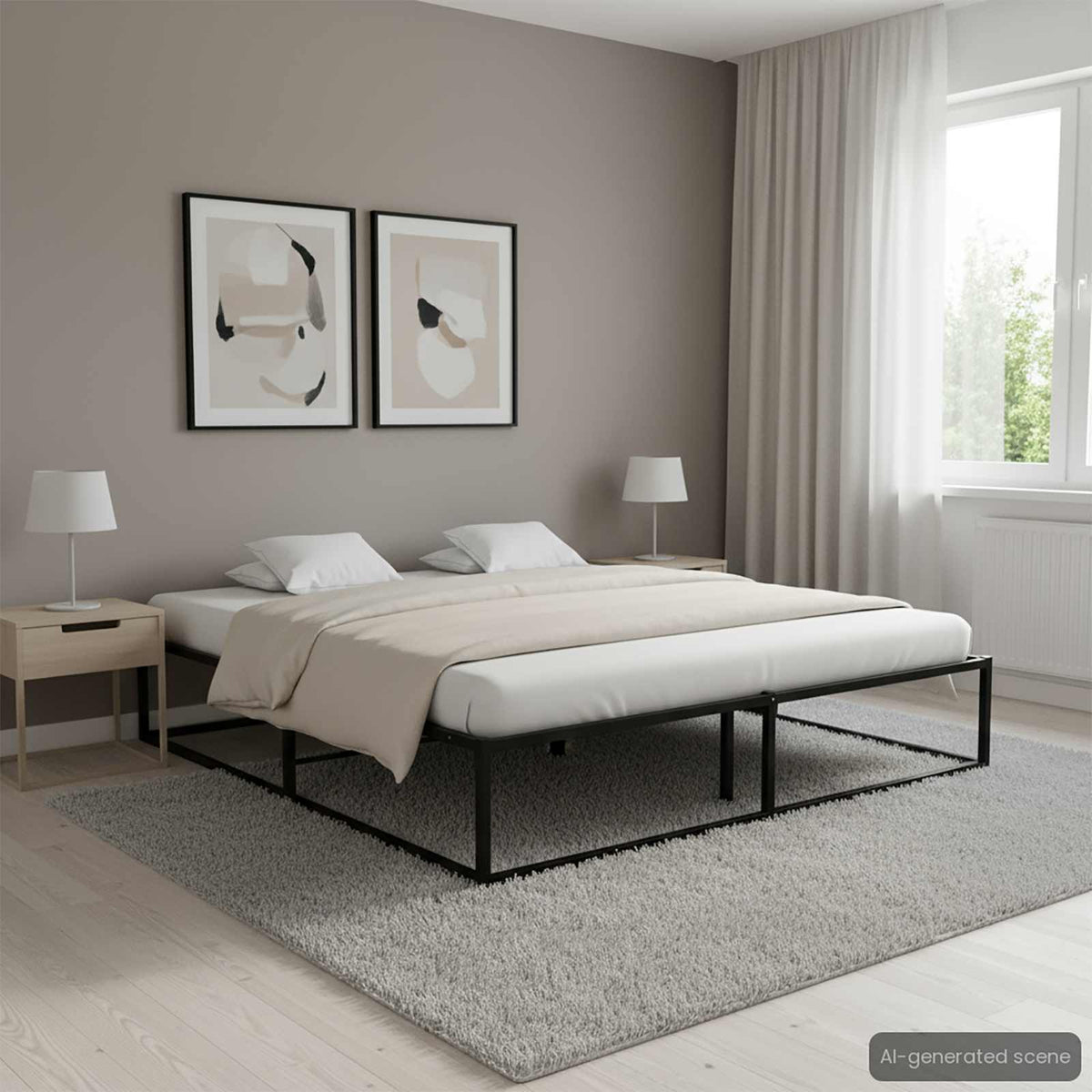 Estructura De Cama Sin Colchón De Metal