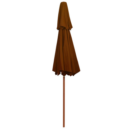 Sombrilla De Dos Niveles Palo De Madera 270 Cm
