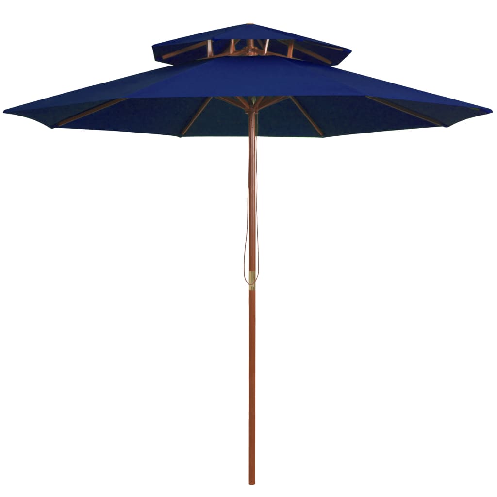Sombrilla De Dos Niveles Palo De Madera 270 Cm