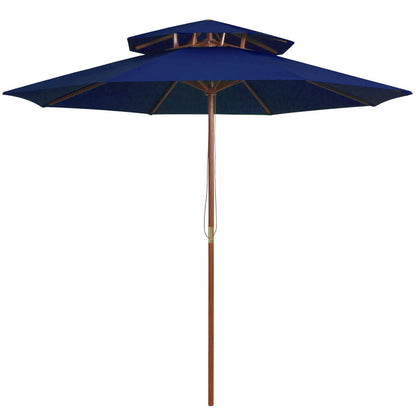 Sombrilla De Dos Niveles Palo De Madera 270 Cm