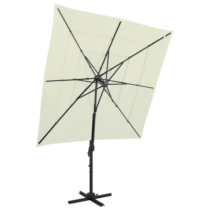 Sombrilla De Jardín 4 Niveles Palo De Aluminio 250X250 Cm