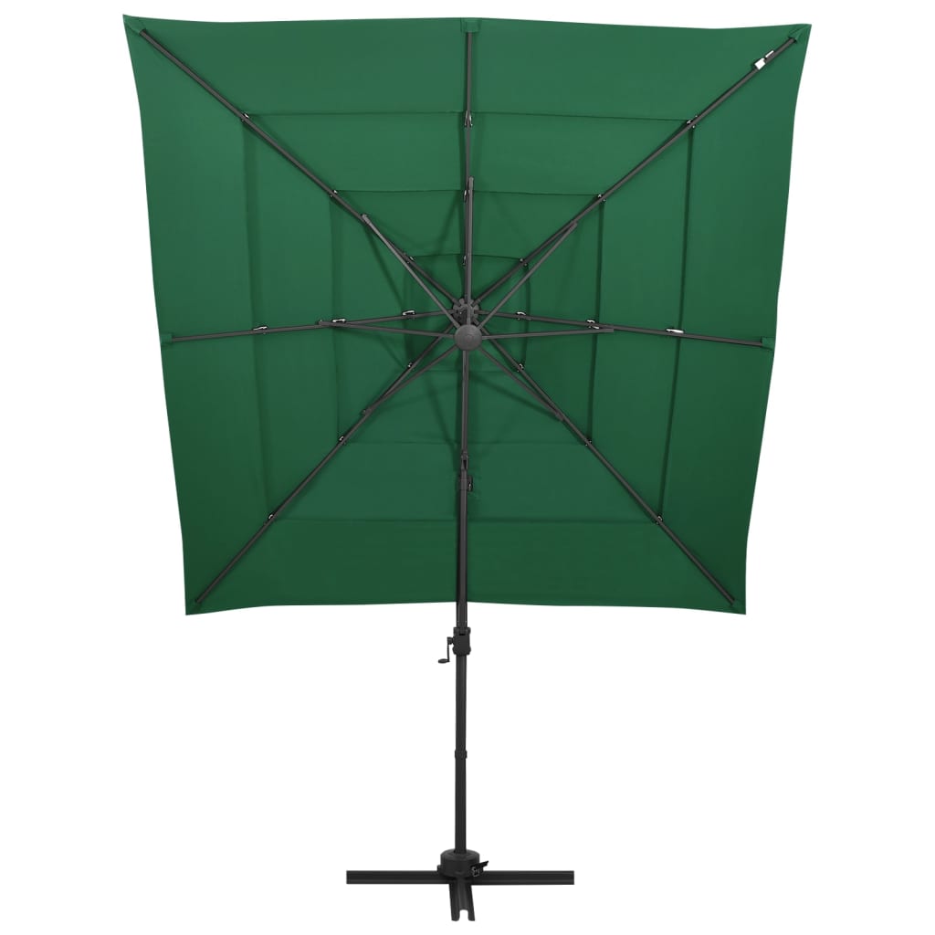 Sombrilla De Jardín 4 Niveles Palo De Aluminio 250X250 Cm