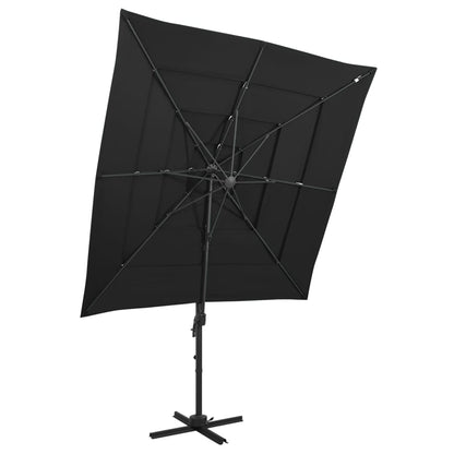 Sombrilla De Jardín 4 Niveles Palo De Aluminio 250X250 Cm
