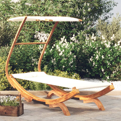 Tumbona Con Dosel Madera Curvada Gris