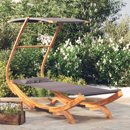 Tumbona Con Dosel Madera Curvada Gris