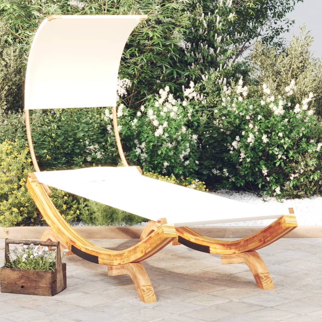 Tumbona Con Dosel Madera Curvada Gris