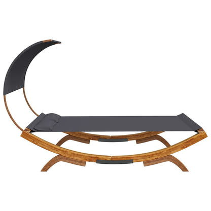 Tumbona Con Dosel Madera Curvada Gris