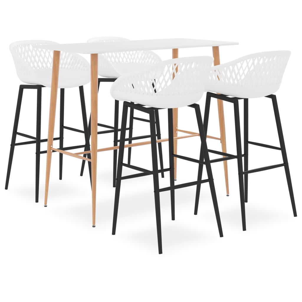 Mesa Alta Y Taburetes De Bar De 7 Piezas