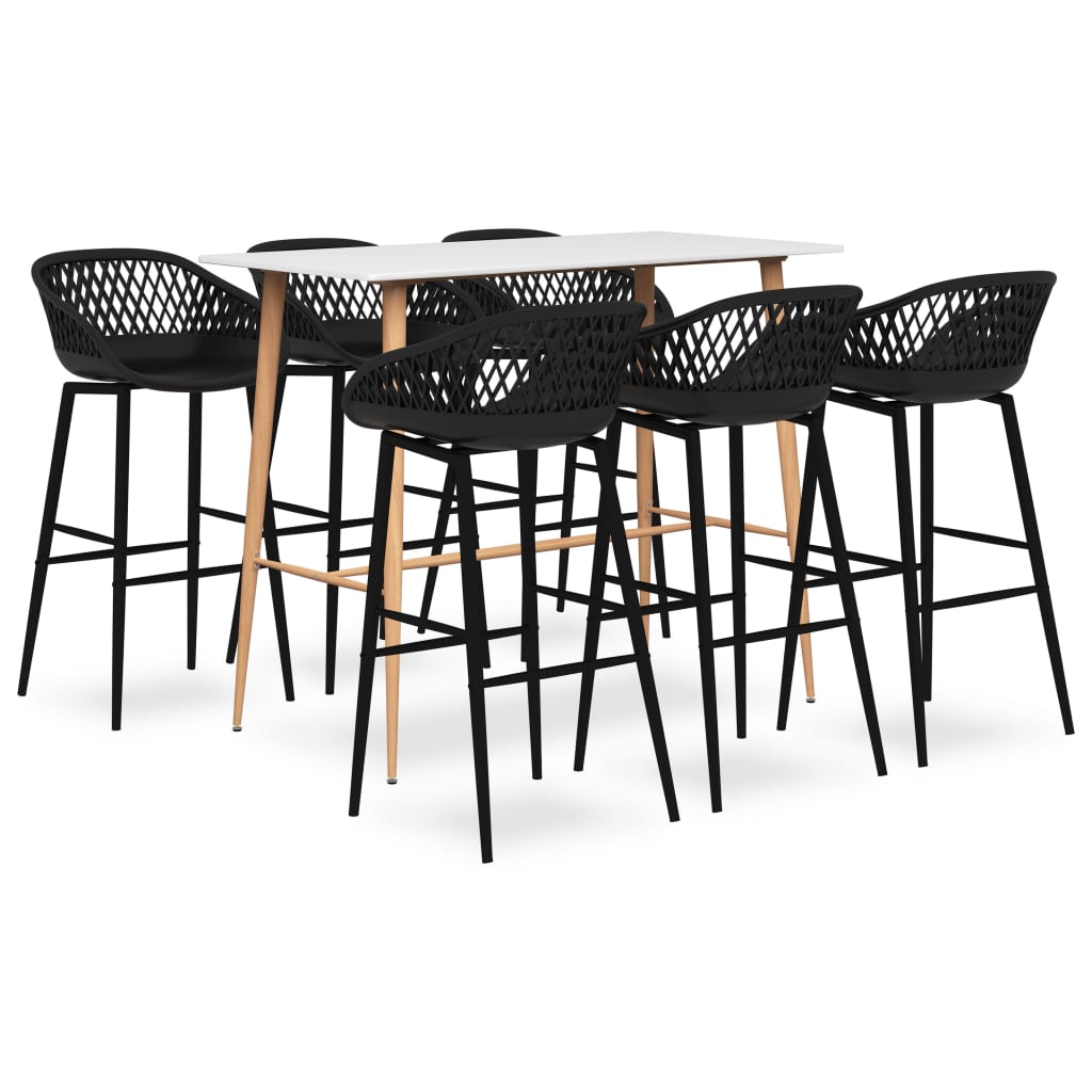 Mesa Alta Y Taburetes De Bar De 7 Piezas