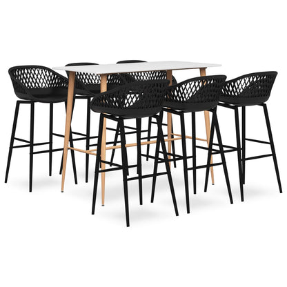 Mesa Alta Y Taburetes De Bar De 7 Piezas