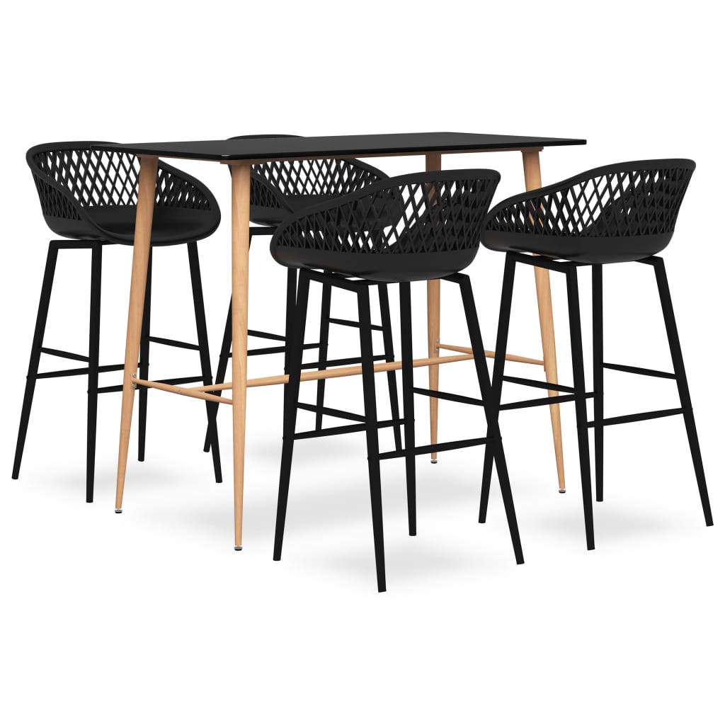 Mesa Alta Y Taburetes De Bar De 7 Piezas