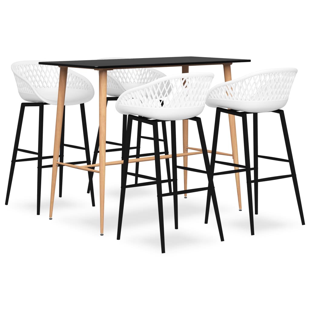 Mesa Alta Y Taburetes De Bar De 7 Piezas