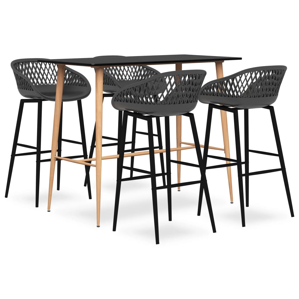 Mesa Alta Y Taburetes De Bar De 7 Piezas