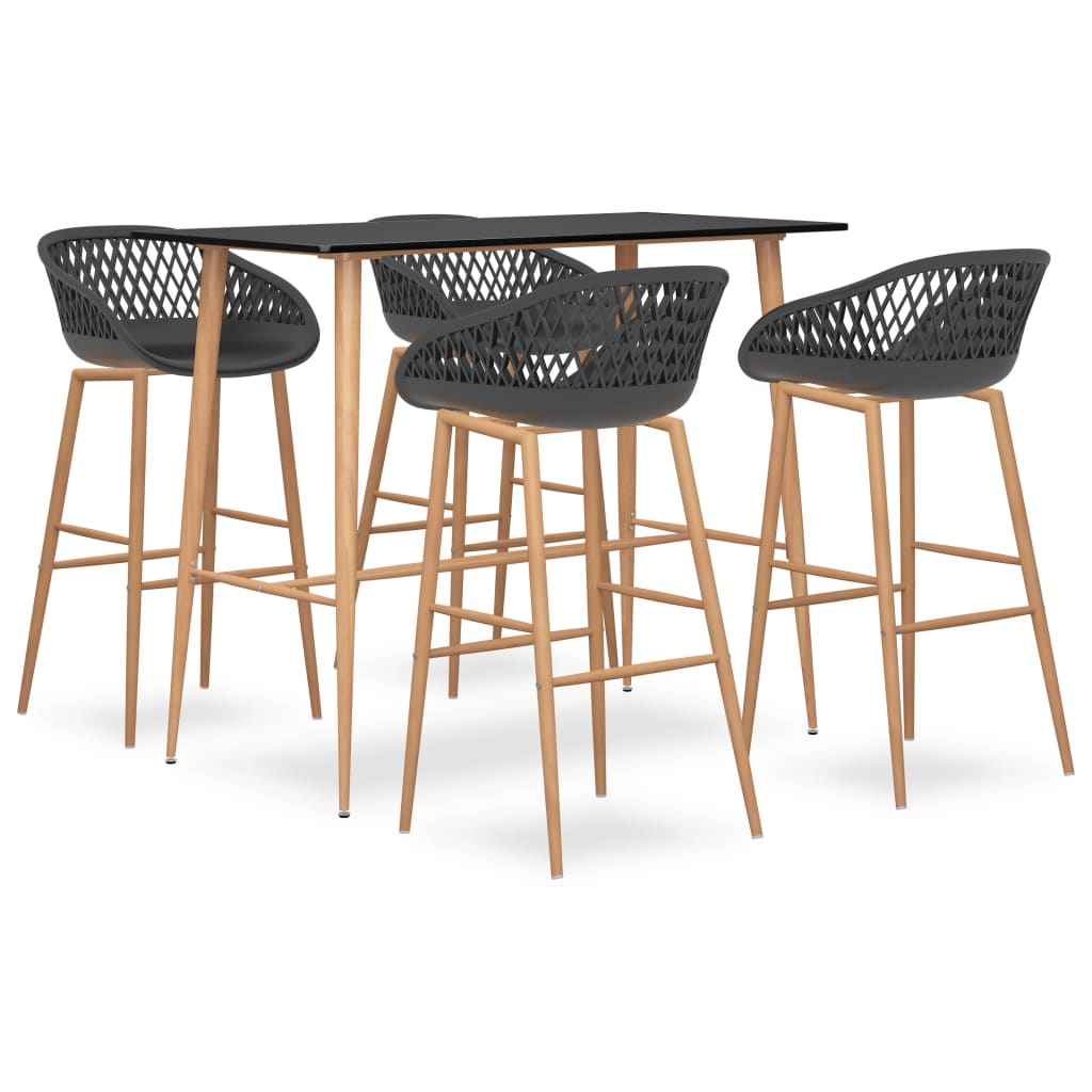 Mesa Alta Y Taburetes De Bar 5 Piezas