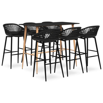 Mesa Alta Y Taburetes De Bar De 7 Piezas