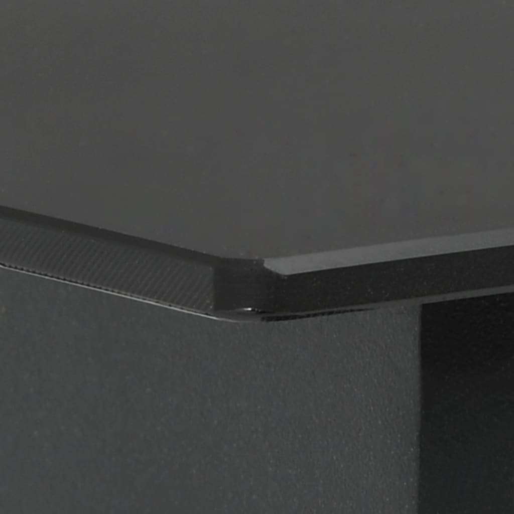 Mesa De Comedor De Jardín Acero Y Vidrio Negro