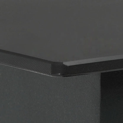 Mesa De Comedor Para Jardín Acero Y Vidrio Negro