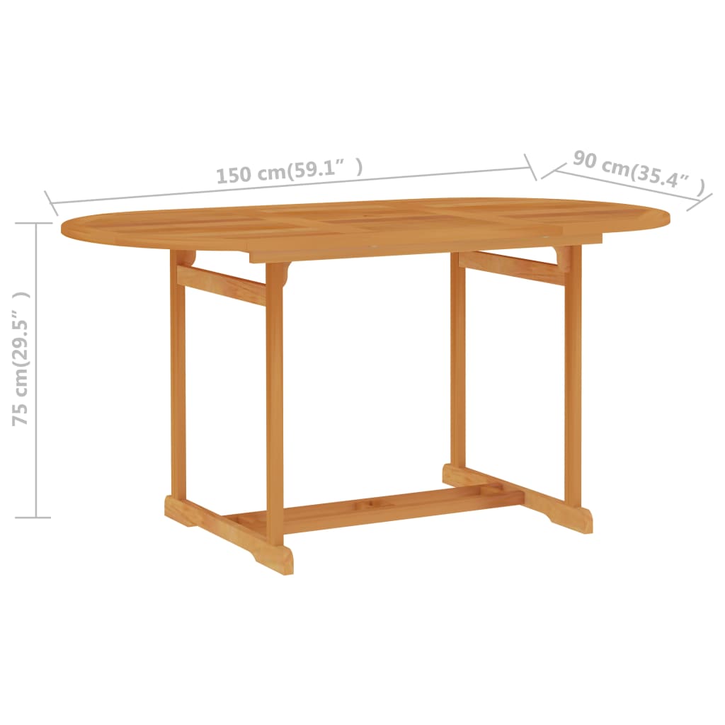 Mesa De Jardín De Madera Maciza De Teca
