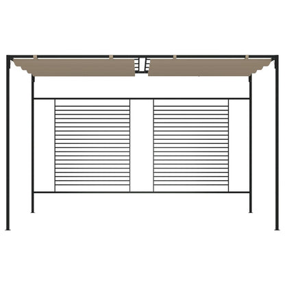 Cenador Con Techo Retráctil Gris Taupe 3X4X2,3 M 180 G/M²