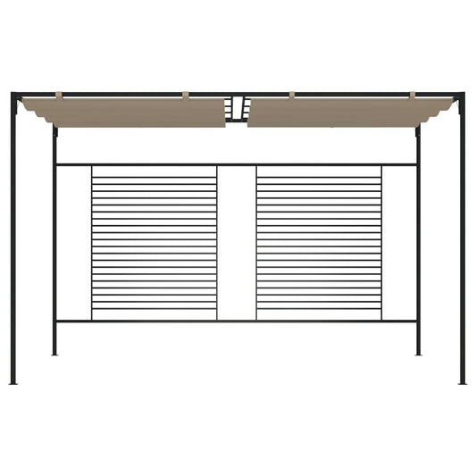 Cenador Con Techo Retráctil Gris Taupe 3X4X2,3 M 180 G/M²