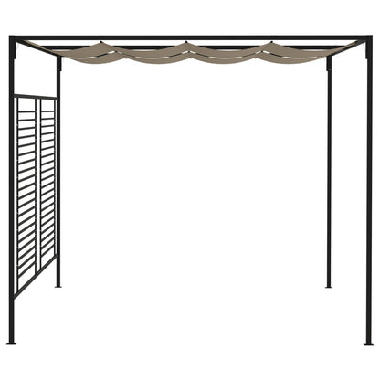 Cenador Con Techo Retráctil Gris Taupe 3X4X2,3 M 180 G/M²