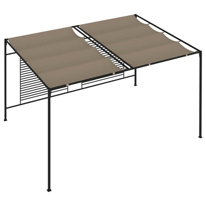 Cenador Con Techo Retráctil Gris Taupe 3X4X2,3 M 180 G/M²