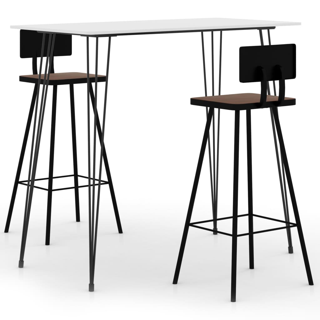 Juego De Mesa Alta Y Taburetes De Bar 3 Piezas