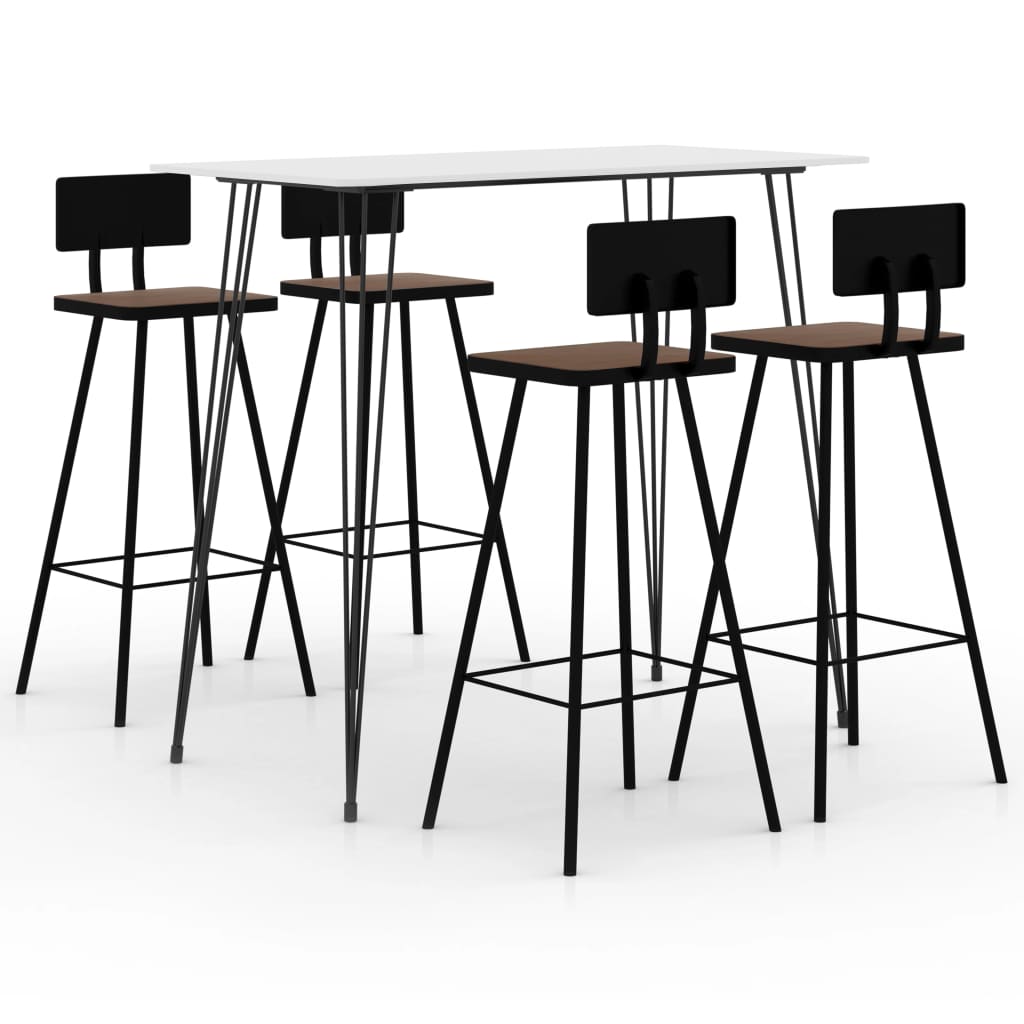 Juego De Mesa Alta Y Taburetes De Bar 3 Piezas