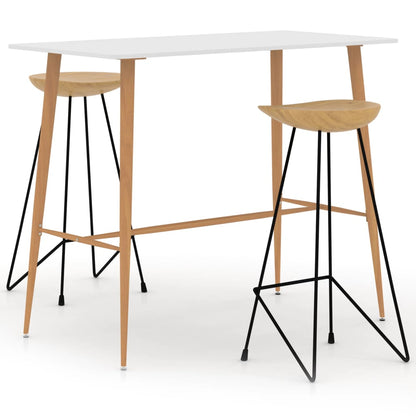 Juego De Mesa Alta Y Taburetes De Bar 3 Piezas