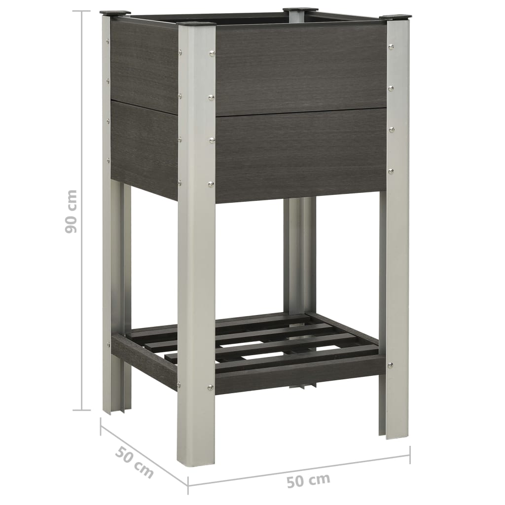 Mesa De Cultivo Para Jardín Con Estante Wpc Gris