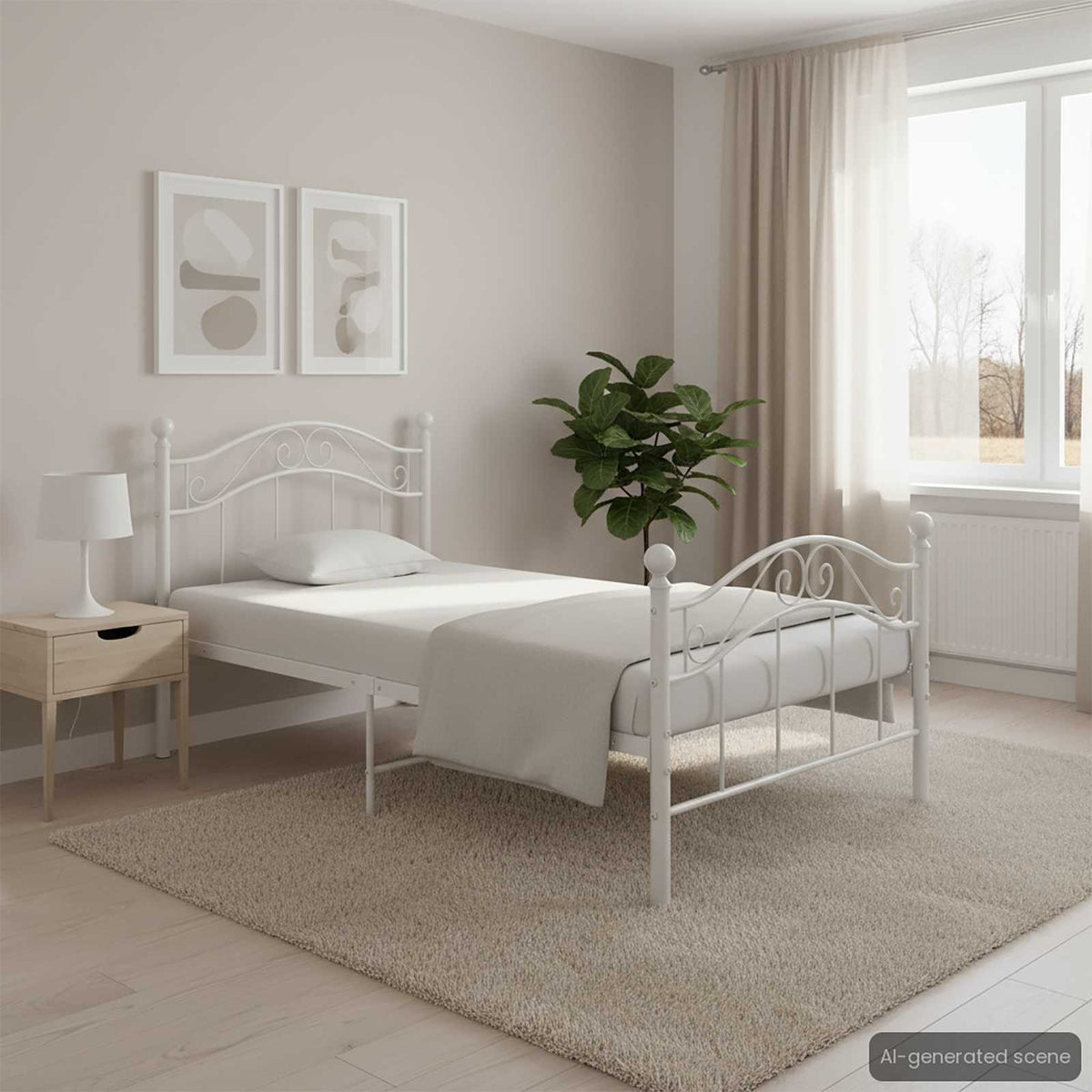 Estructura De Cama Sin Colchón Metal