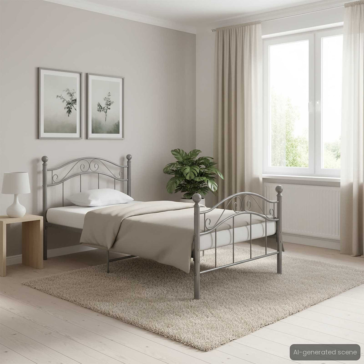 Estructura De Cama Sin Colchón Metal