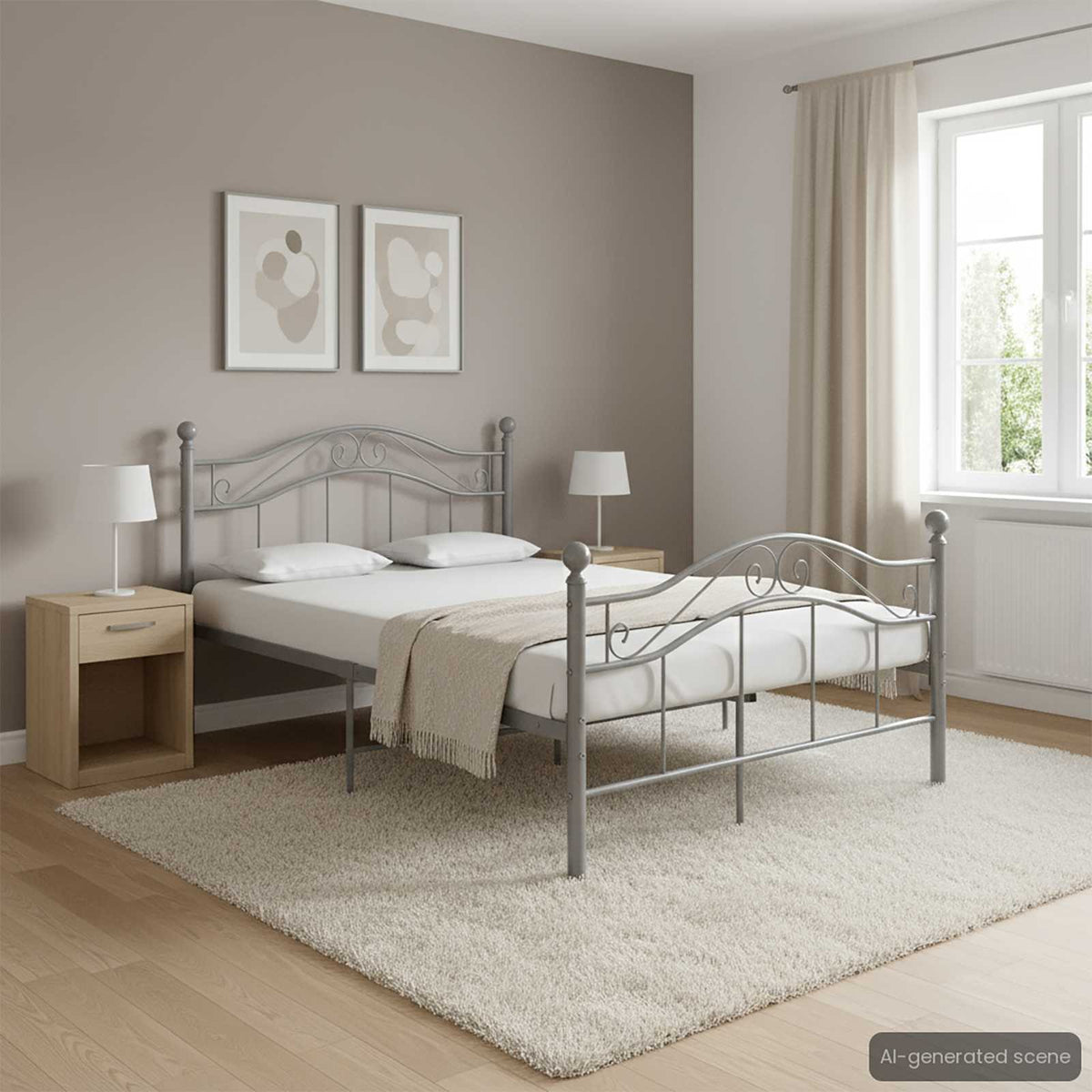 Estructura De Cama Sin Colchón Metal