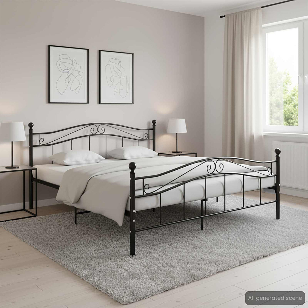 Estructura De Cama Sin Colchón Metal
