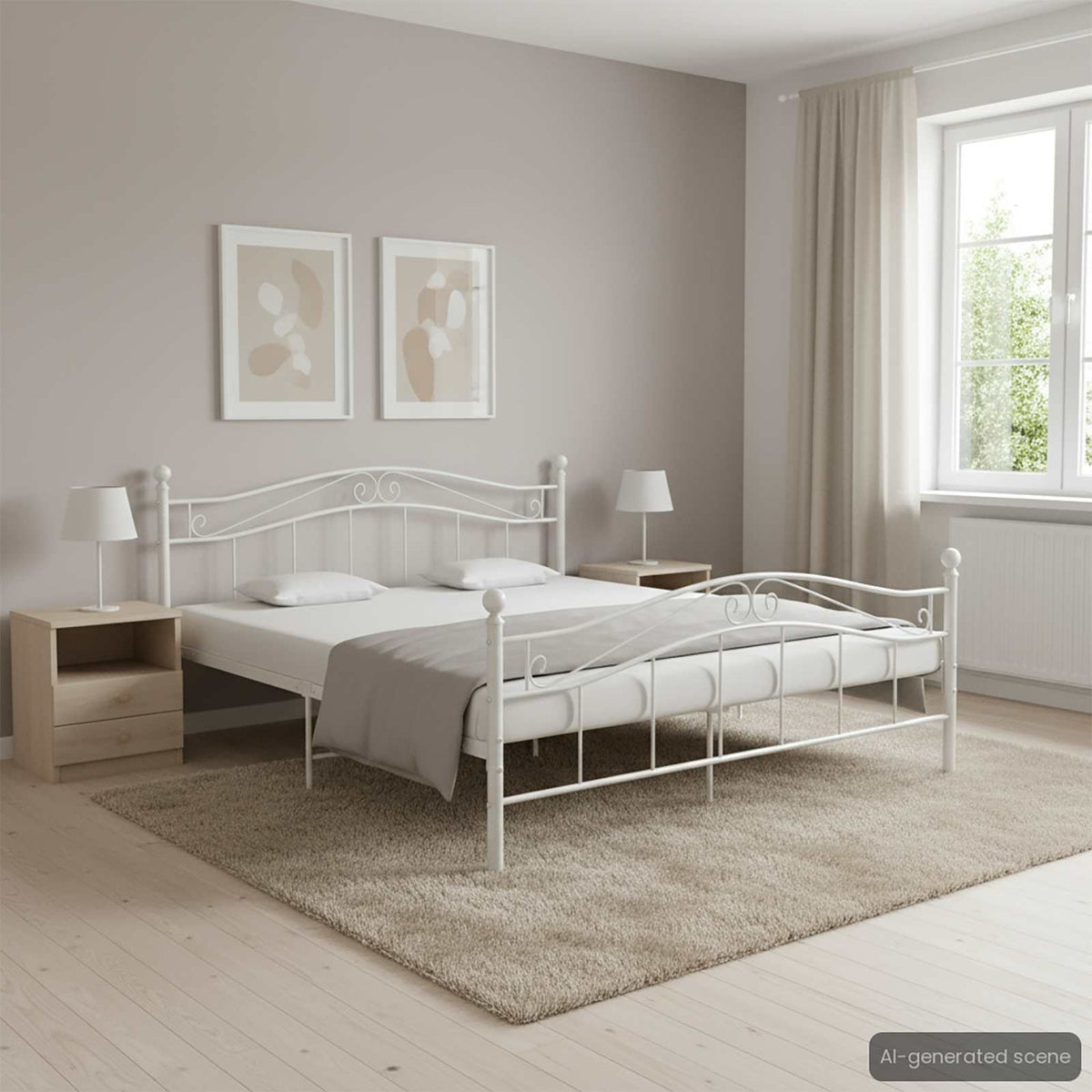 Estructura De Cama Sin Colchón Metal