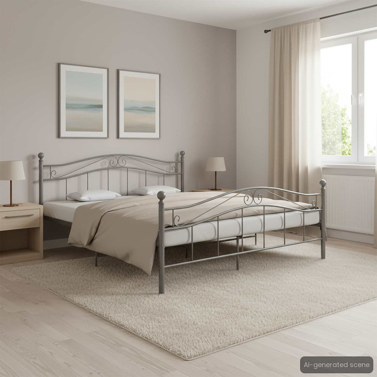 Estructura De Cama Sin Colchón Metal