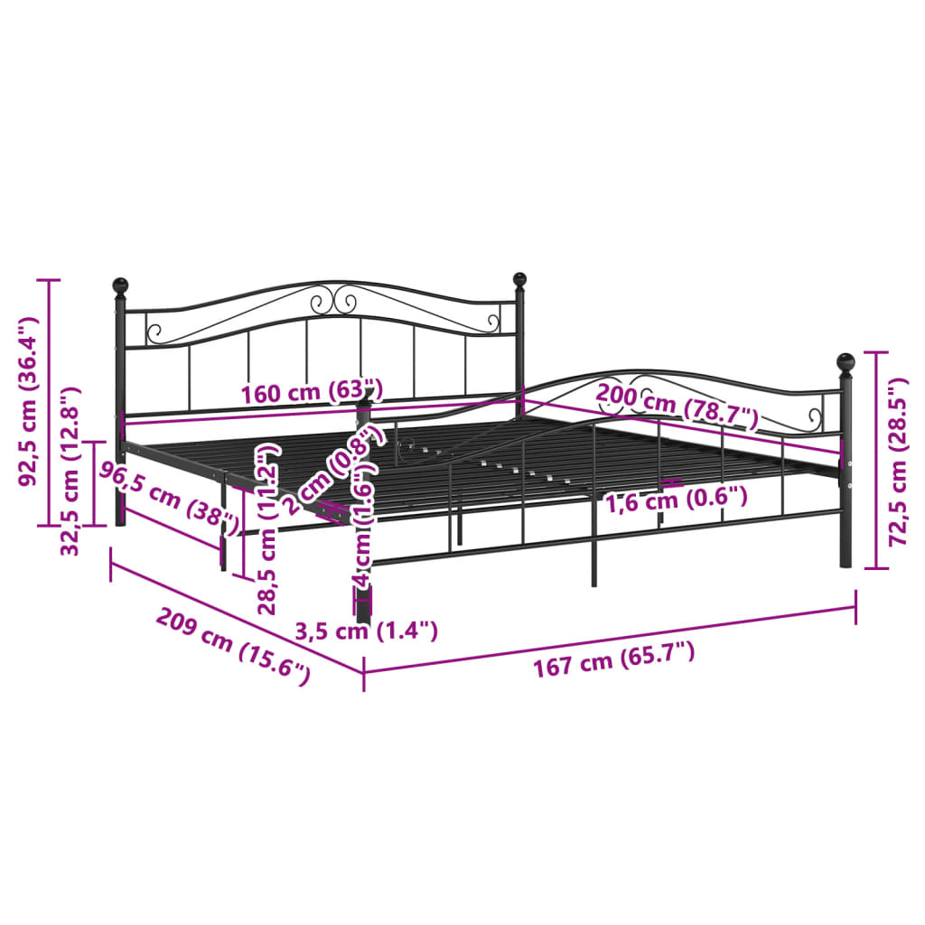 Estructura De Cama Sin Colchón Metal