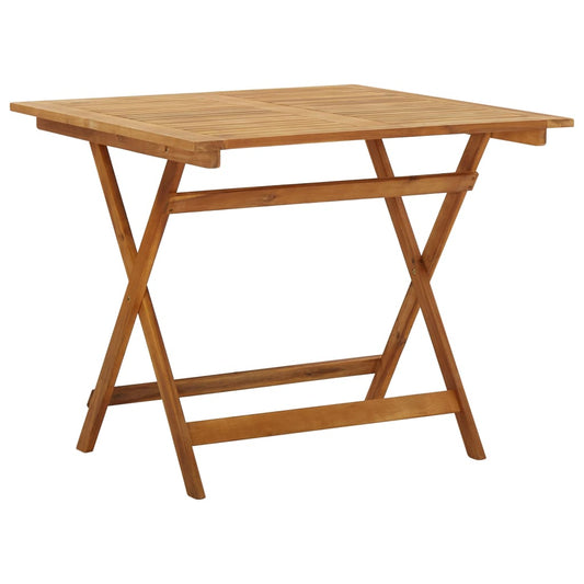 Mesa Plegable De Jardín De Madera Maciza De Acacia 90X90X75 Cm